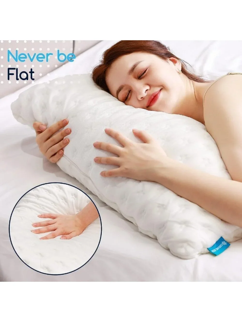Cooling Memory Foam Side Sleeper Pillows for Neck & Shoulder Pain - Set of 2